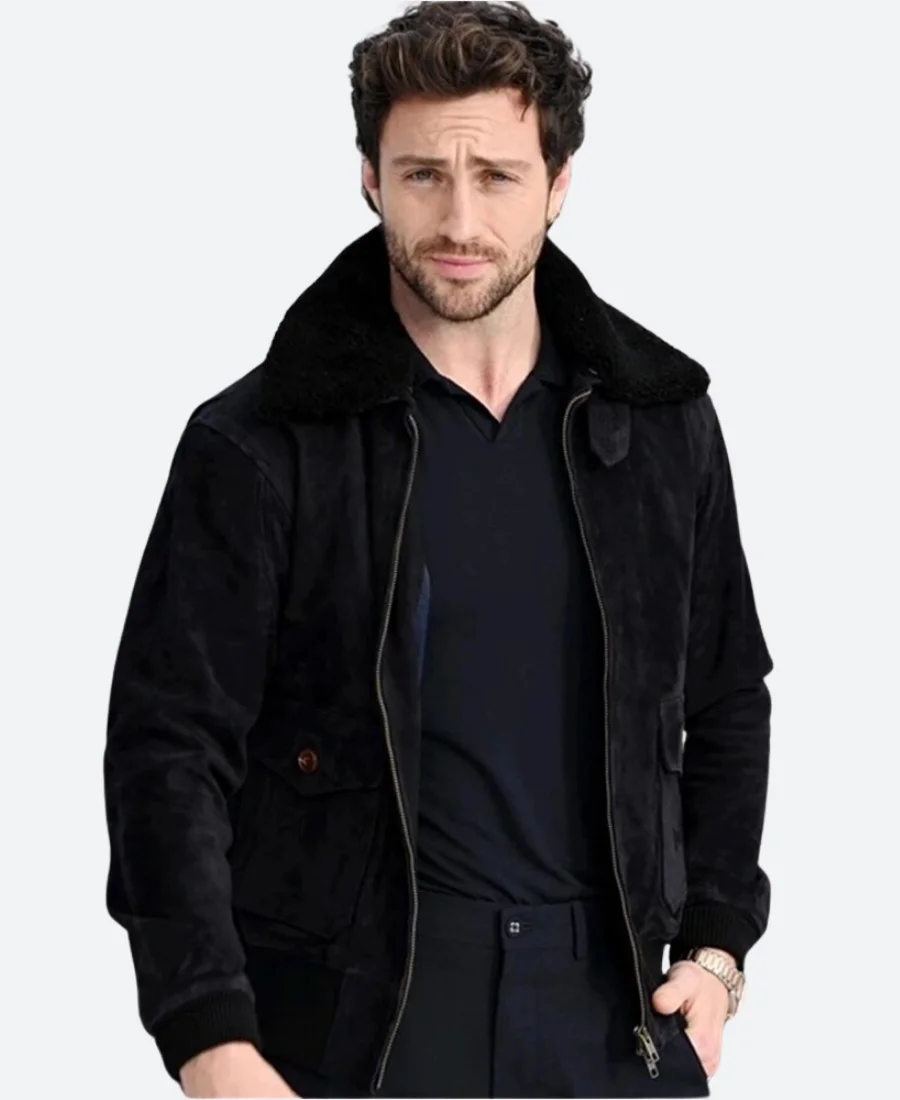 Aaron Taylor Johnson Suede Leather Jacket